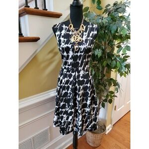 Ellen Tracey Black White Sheath Dress SZ 6